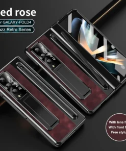 Alternative view of Luxury Premium Retro Leather Folding Stand Phone Case For Samsung Galaxy Z Fold 3/Z Fold 4