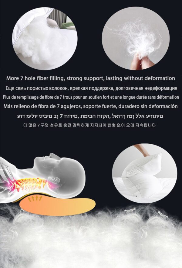 Luxury Premium  Microfiber Core Cushion Neck Spine Protection Bed Pillows - Image 20