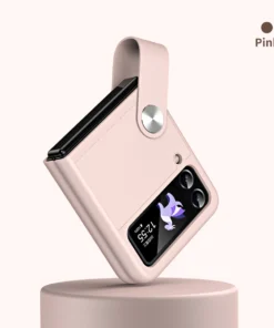 Alternative view of Luxury Premium Skin Feel Hand Strap Design Phone Case for Samsung Galaxy Z Flip 4