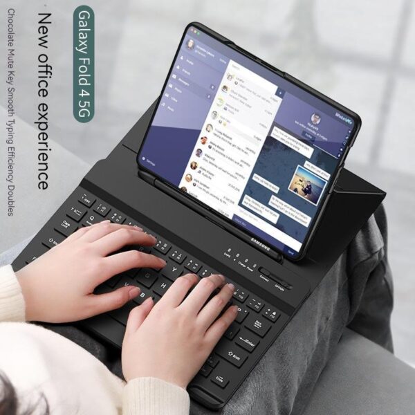 Luxury Premium Wireless Bluetooth keyboard Leather Case Cover For Samsung Galaxy Z Fold 6 - Image 24