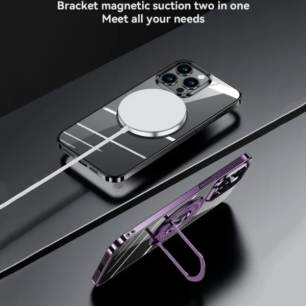 Coque Luxury Plating Slim Magsafe Shockproof Bumper Clear Case Cover For iPhone 15 Pro Max/16 Pro Max - Image 23