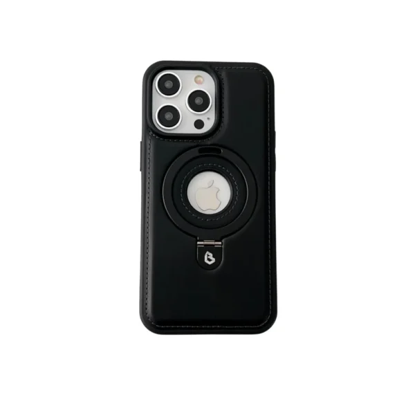 Luxury Premium Faux Leather Invisible Ring Stand Magnetic Phone Case for iPhone Series - Image 26