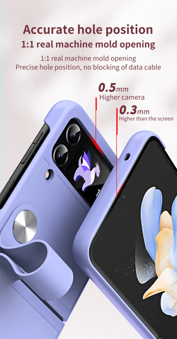 Luxury Premium Skin Feel Hand Strap Design Phone Case for Samsung Galaxy Z Flip 4 - Image 9