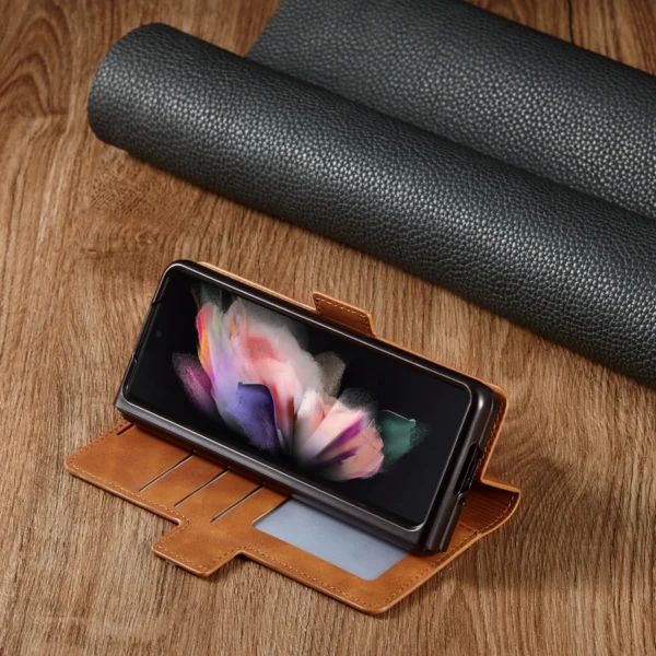 Luxury Premium PU Leather Card Slot Phone Case for Samsung Z Fold 3 5G/Fold 4 5G - Image 17