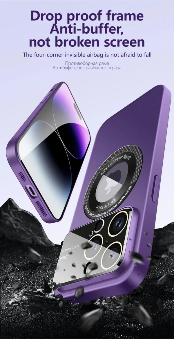 Luxury Premium Fashionable Magnetic With Lens Protector Case Cover For iPhone 15 Series - Image 15