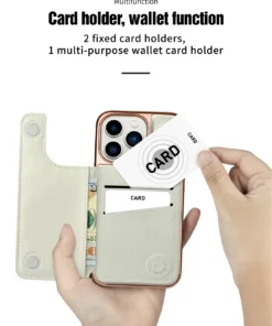 Alternative view of ONEGIF Lurxury Wallet Card Holder kickstand Phone Case Cover for iPhone Series