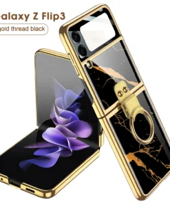Alternative view of Luxury Premium Marble Patterned  GKK Case Cover For Samsung Galaxy Z Flip 3/Z Flip 4