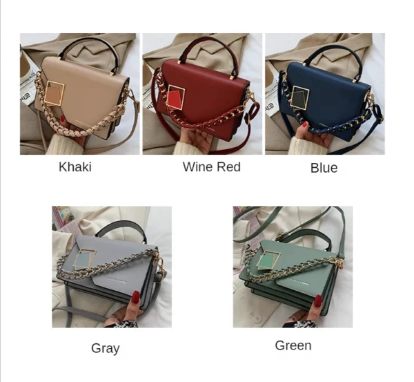 Luxury Premium Fashion Texture Small Chain New Simple Square Versatile One Shoulder Crossbody Bag - Image 10