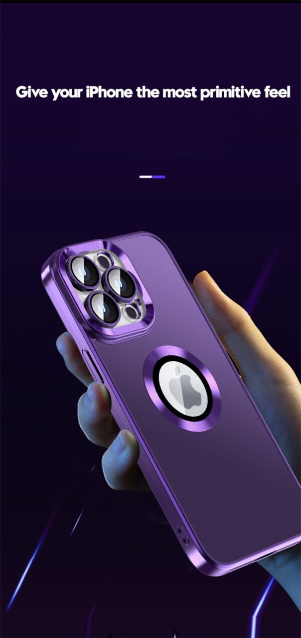 Luxury AG Matte Defender Metal Plating Shockproof Texture Logo Case Cover For iPhone Series - Image 14