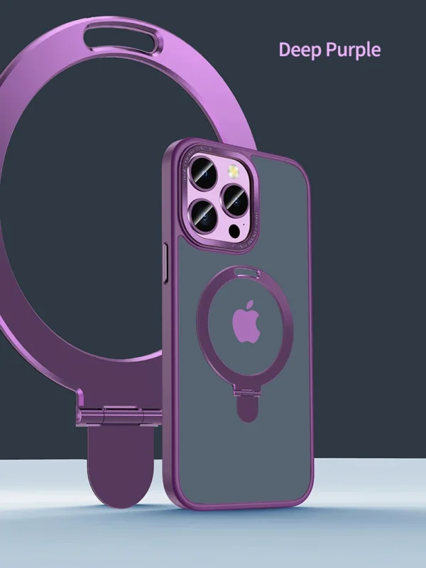 Luxury Premium Traslucent Case Cover With Ring Stand For iPhone Series - Image 2