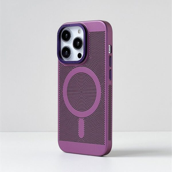 Luxury Premium Magnetic Grid Breathable Heat Dissipation Cooling Slim Case Cover For iPhone Series - Image 3