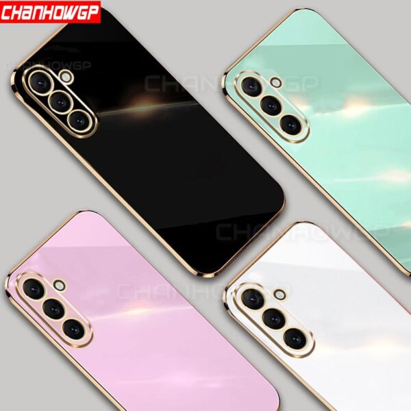Luxury Premium Electroplated Gold Plated Case Cover and 3D Glass Protector For Samsung Galaxy A14/A34/A54 - Image 14