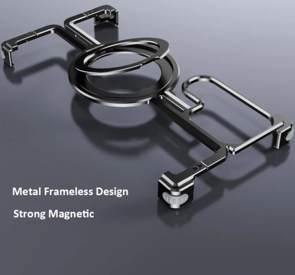 Luxury Magsafe Magnetic Frameless Aluminum Alloy Shockproof Stand Metal Phone Case For Samsung Galaxy S24 Ultra - Image 22