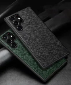 Alternative view of Luxury Premium Retro Lychee Grain Leather Case Cover For Samsung Galaxy S22 Ultra/S23 Ultra