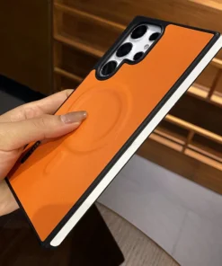 Alternative view of Luxury Premium Business Leather  Magsafe Wireless Charging Case Cover For Samsung Galaxy S22 Ultra /S23 Ultra