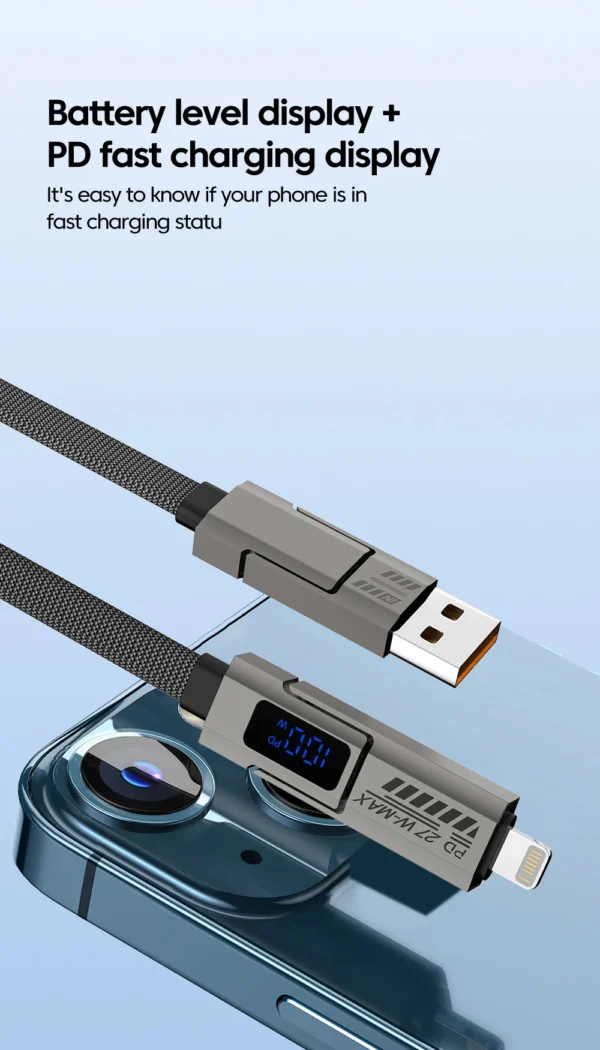 WIWU 4 in 1 100W USB USB Type C To USB C Cable Fast Charging Lighting Data Cord - Image 19