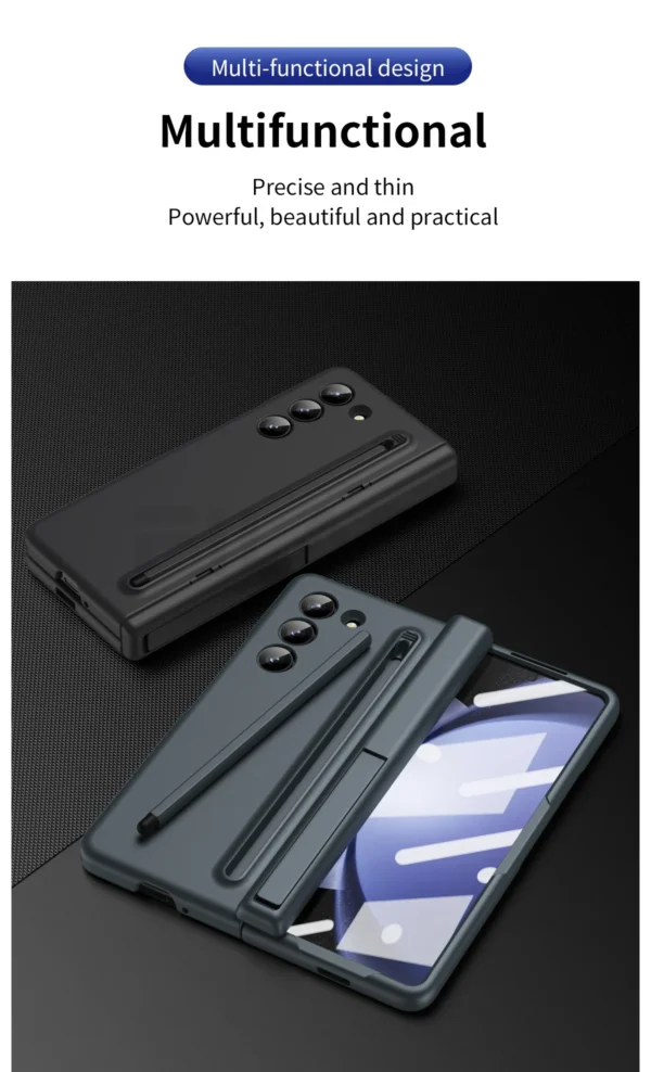 Luxury Premium Invisible Stand Hinge Stand Case Cover With S Pen For Samsung Galaxy Z Fold 5 - Image 15