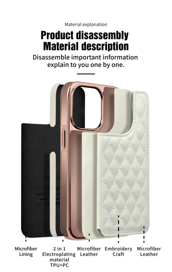 ONEGIF Lurxury Wallet Card Holder kickstand Phone Case Cover for iPhone Series - Image 8