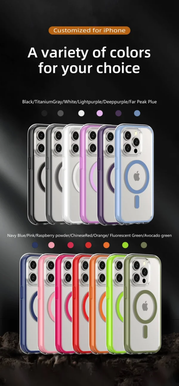 Airbag Anti-fall Clear Magsafe Candy Bumper Wireless Charging Case Cover For iPhone Series