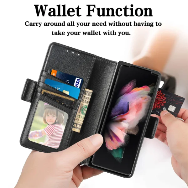 Luxury Premium Leather Card Slot Phone Case for Samsung Z Fold 3 5G/Fold 4 5G - Image 17