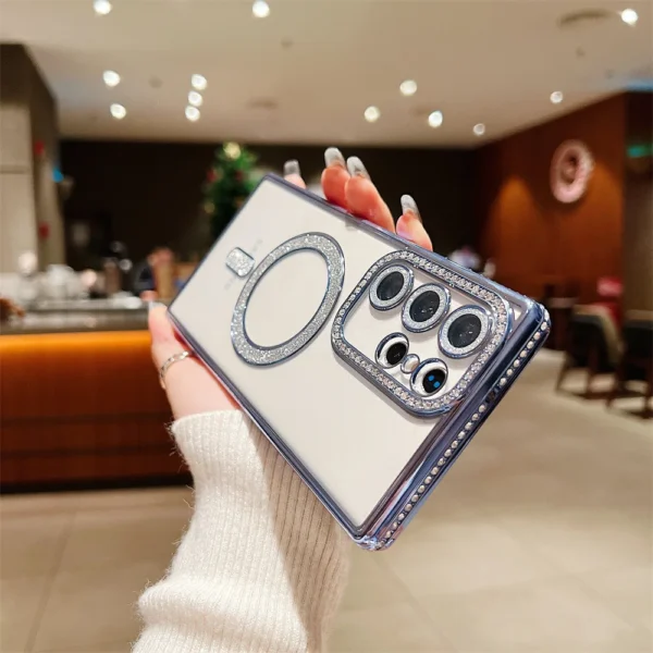 Luxury Premium Plating Bling Glitter Diamond Magnetic For Magsafe Phone Case For Samsung S24 Ultra - Image 10