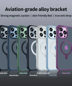 Luxury Premium Traslucent Case Cover With Ring Stand For iPhone Series