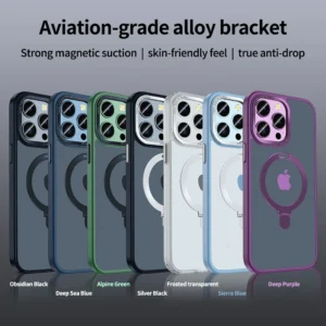 Luxury Premium Traslucent Case Cover With Ring Stand For iPhone Series