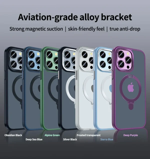 Luxury Premium Traslucent Case Cover With Ring Stand For iPhone Series