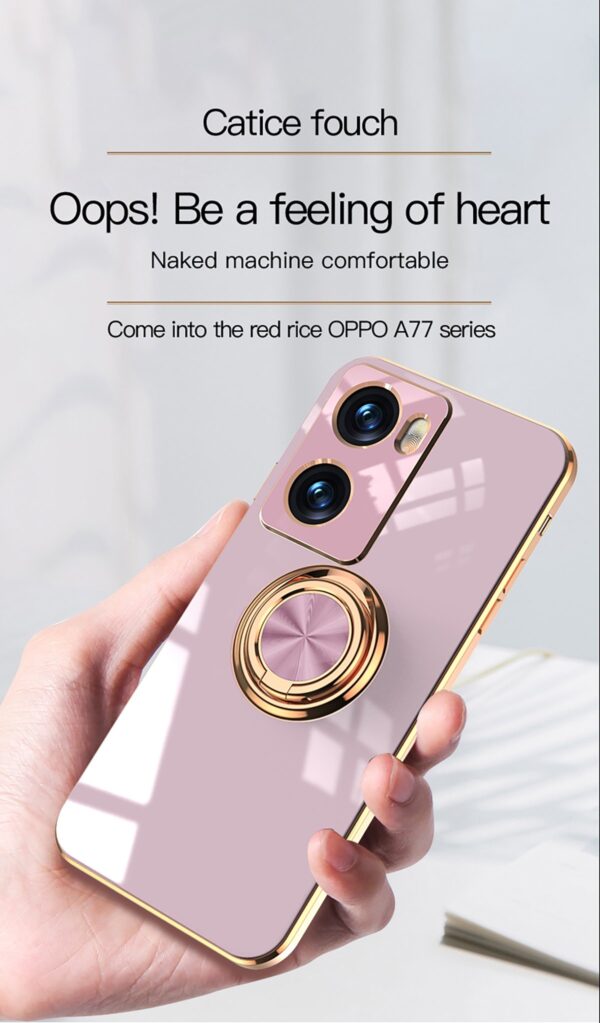 Luxury Premium Electroplated Gold Plated Case Cover and 3D Glass Protector For Oppo A77 - Image 11