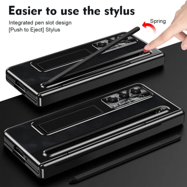 Luxury Premium Retro Leather Folding Stand Phone Case For Samsung Galaxy Z Fold 5 - Image 4