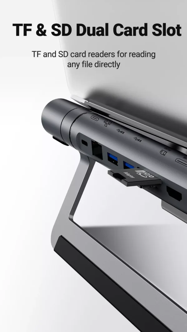 WiWU Laptop Stand Hub 8 in 1 USB-C Docking Station - Image 7