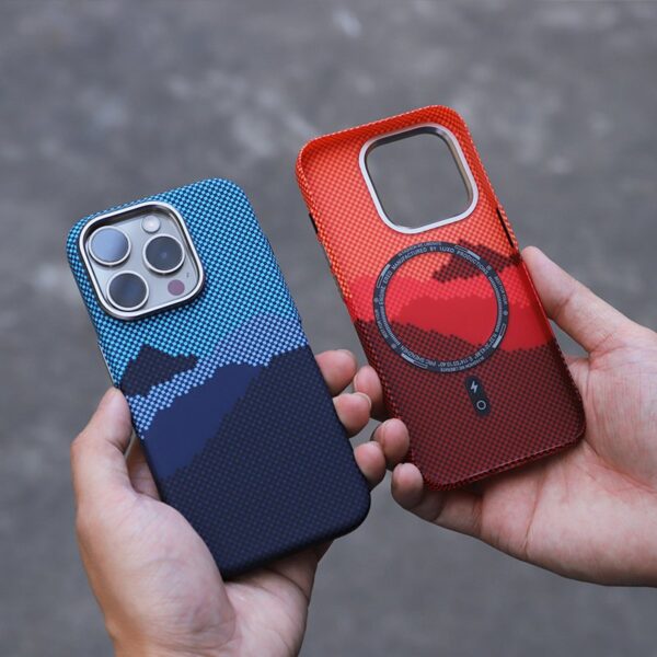 British Style Carbon Fiber Tartan MagSafe Case for iPhone Series - Image 31