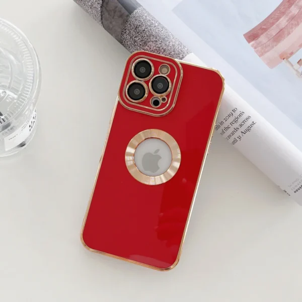 Luxury Soft Electroplated Phone Mini Hollow Out Silicone Case Cover and 3D Glass Protector For iPhone series - Image 14