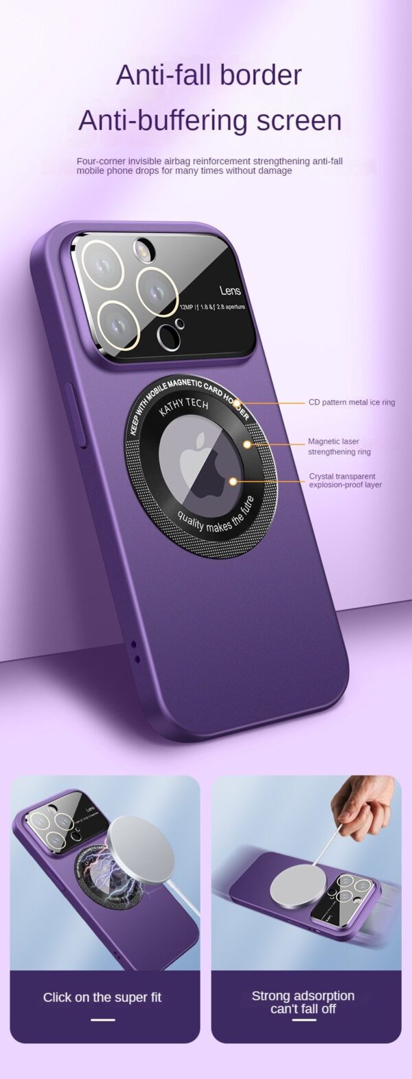 Luxury Premium Camera Lens Protector Wireless Charging Case Cover For iPhone 11 Pro Max/12 Pro Max - Image 6