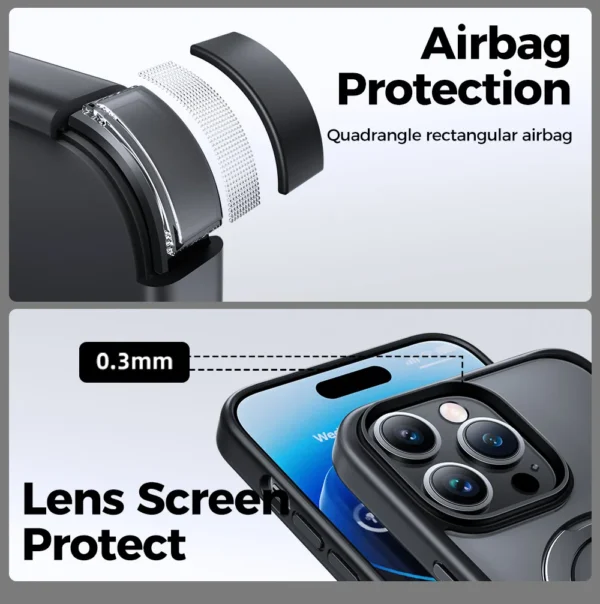 Luxury Premium Traslucent Case Cover With Ring Stand For iPhone Series - Image 13