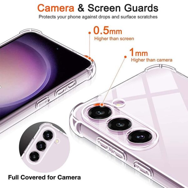Luxury Premium Anti-Burst Transparent Case Cover and 3D Glass Protector For Samsung Galaxy A15 - Image 14