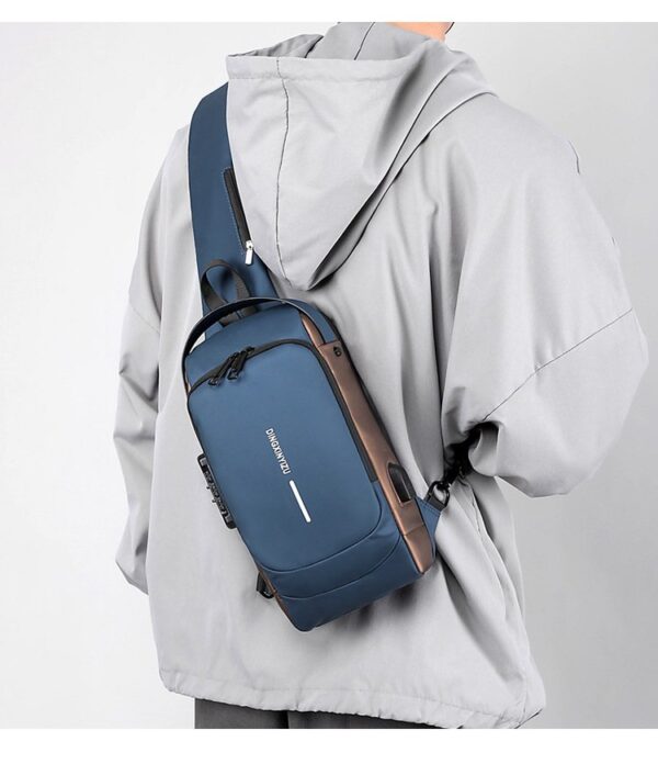 Luxury Premium Anti Theft Chest Shoulder Bag USB Charging Crossbody Oxford Sling Pack - Image 13