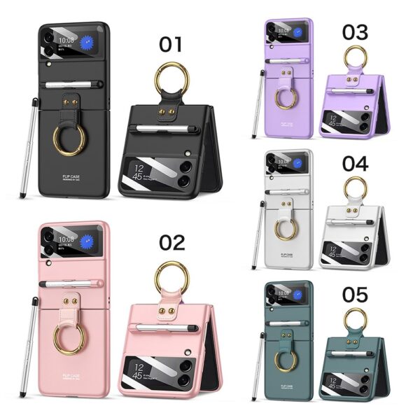 Luxury Premium Ring Case Cover With Capacitance Pen For Samsung Galaxy Z Flip 3/ Z Flip 4 1 - Image 9