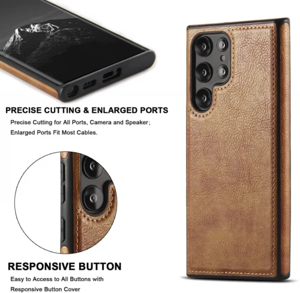 Luxury Premium PU Line Leather Stitching Case Cover For Samsung Galaxy S23 Ultra/S24 Ultra - Image 8