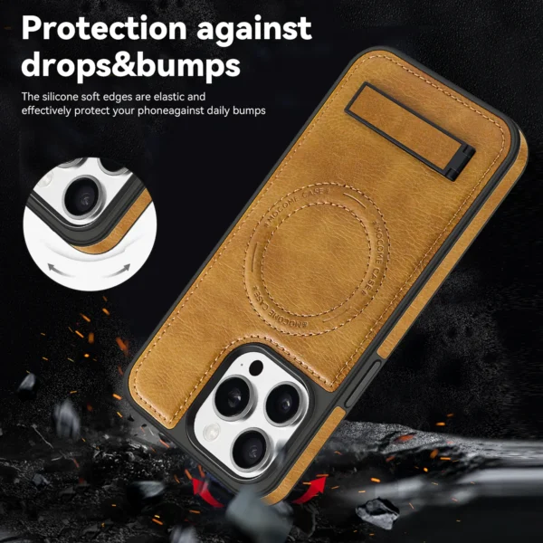 Luxury Magnetic Back Cover Wireless Charging Leather  Case For iPhone 13 14 15 16 ProMax Series - Image 11