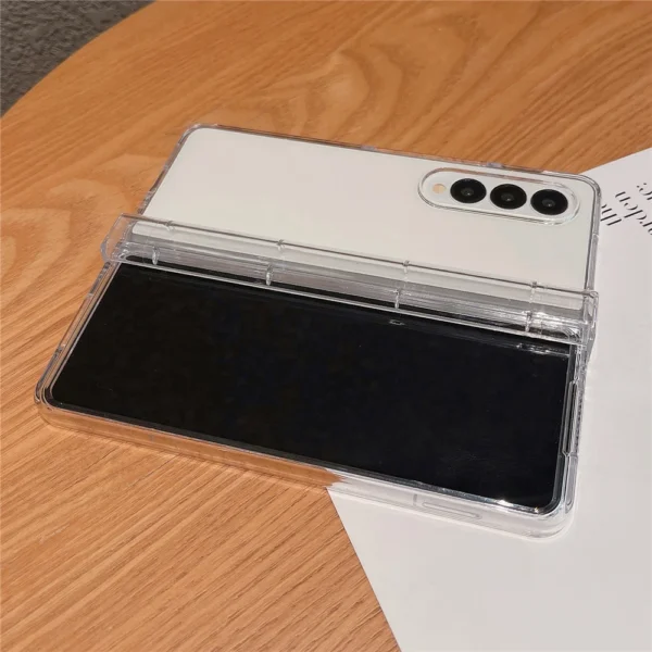 NINKI Crystal Clear Transparent with S Pen Slot Hinge Protective Cover Case for Galaxy Z Fold 3/Z Fold 4 - Image 19