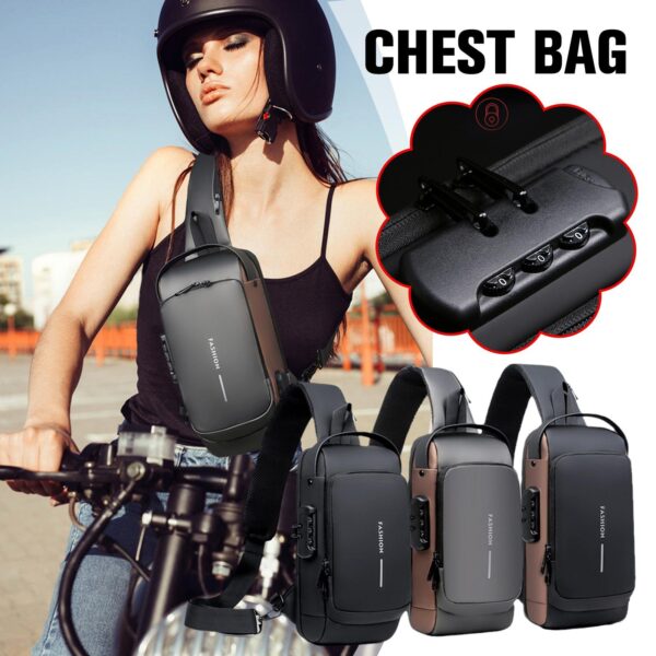 Luxury Premium Anti Theft Chest Shoulder Bag USB Charging Crossbody Oxford Sling Pack