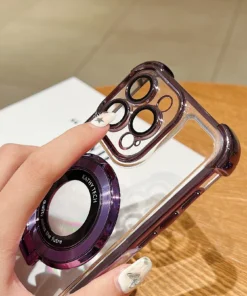 Alternative view of Luxury Premium Magnet Wireless Charging Shockproof Transparent Soft Silicone Case Cover For iPhone 15 Pro/15 Pro Max