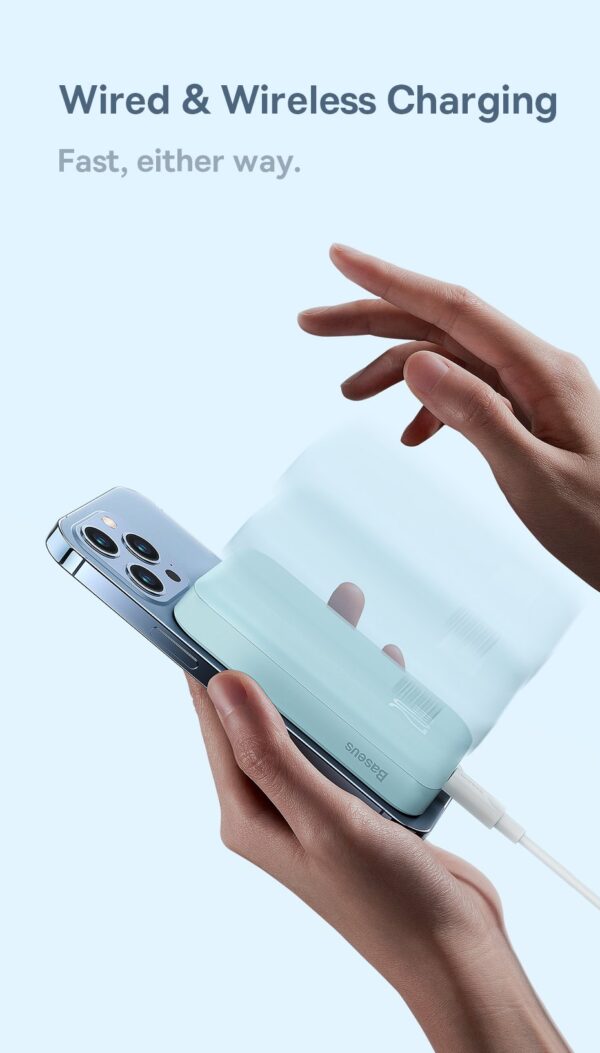 Baseus Power Bank 10000mAh Mini Magnetic Magsafe Wireless Fast Charge Powerbank - Image 12