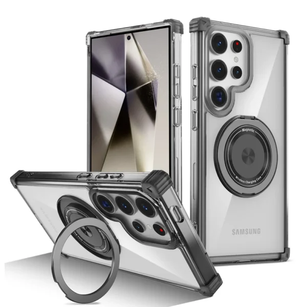 KEYSION Transparent Magnetic Ring Case Cover For Samaung Galaxy S24 Ultra - Image 5