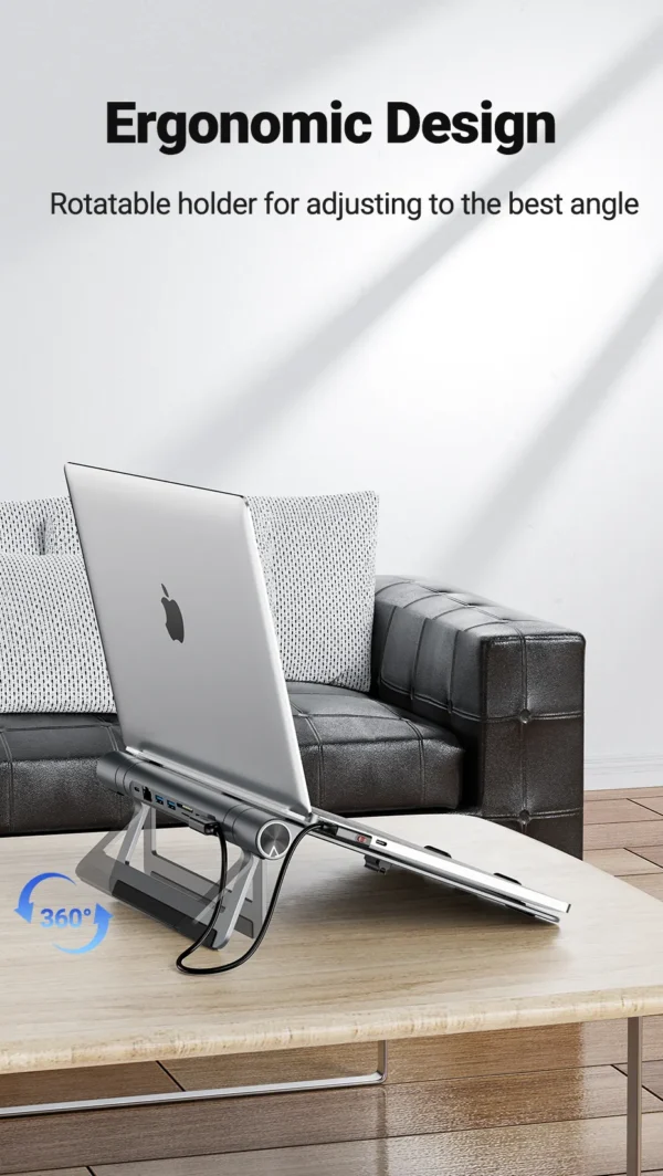 WiWU Laptop Stand Hub 8 in 1 USB-C Docking Station - Image 8