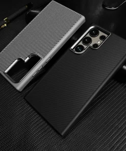 Alternative view of Luxury Premium Trendy Carbon Fiber Texture Phone Bumper Shockproof Hard Case Cover For Samsung Galaxy S Series