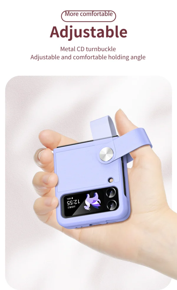 Luxury Premium Skin Feel Hand Strap Design Phone Case for Samsung Galaxy Z Flip 4 - Image 6
