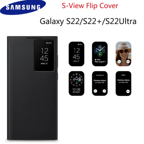 Original Samsung Galaxy Clear View Flip Case Cover with a Sensor For Galaxy S22 Ultra - Image 10