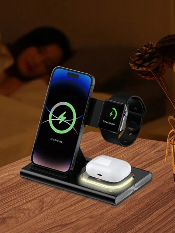NEW 4 in1 Wireless 15W Wireless Fast Charging Dock Station - Image 26